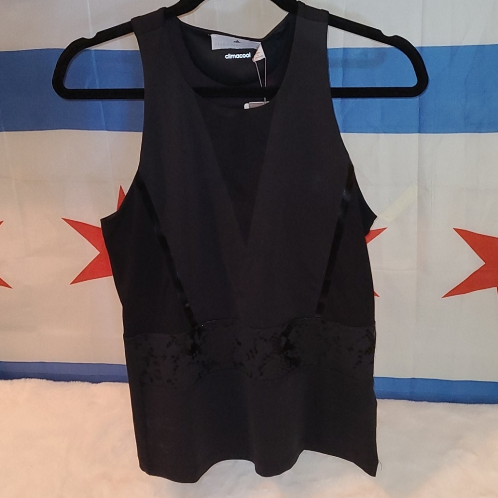 NWT Adidas Stella McCartney Black Climacool Sexy Snake Print Tank Medium